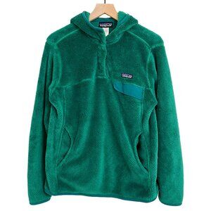 Patagonia Re-Tool Fleece Hooded Pullover – Women’s Large – Green – Cozy